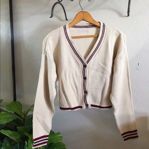 Beige Cropped Cardigan